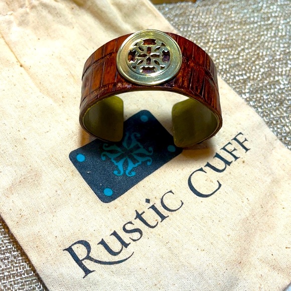 Rustic Cuff bracelet Bangle vintage rare leather - Picture 1 of 6